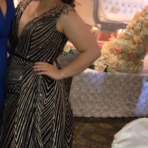 Black gold long princess dress Style